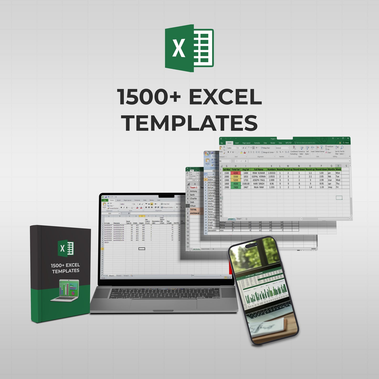 1500+ Excel Templates + All Free Bonuses