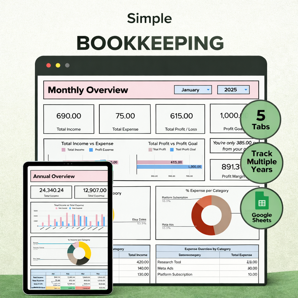 Simple & Easy Bookkeeping Template